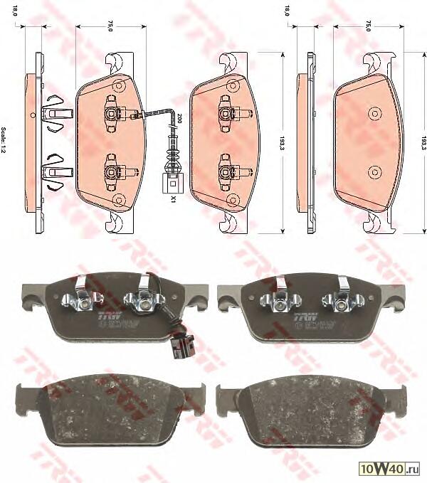 gdb1887 колодки дисковые передние\ VW t5 2.0tdi 09>