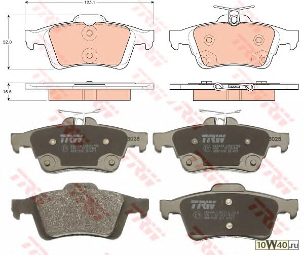 Колодки тормозные дисковые FORD: C-MAX II 1.0 EcoBoost/1.6 EcoBoost/1.6 Flexifuel/1.6 LPG/1.6 TDCi/1.6 Ti/2.0 TDCi 10-, FOCUS III 1.0 EcoBoost/1.6 EcoBoost/1.6 Flexifuel/1.6 LPG
