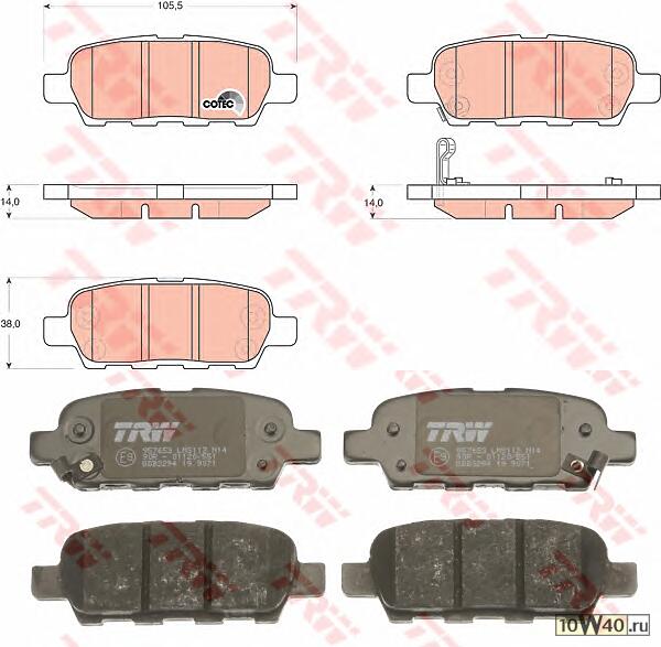 Колодки тормозные NISSAN X-TRAIL/QASHQAI/TIIDA/INFINITI FX/RENAULT KOLEOS задние