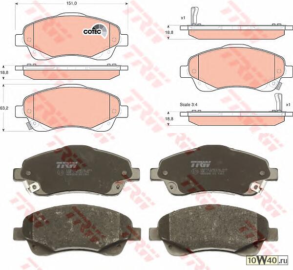 колодки дисковые п.\ toyota avensis 1.6i-2.4d4-d 03>