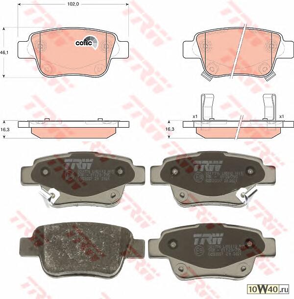 колодки торм диск к-т задн