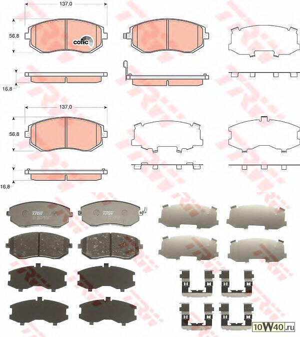 Колодки тормозные дисковые передн SUBARU: LEGACY IV 03-, LEGACY IV универсал 03-, OUTBACK 03-