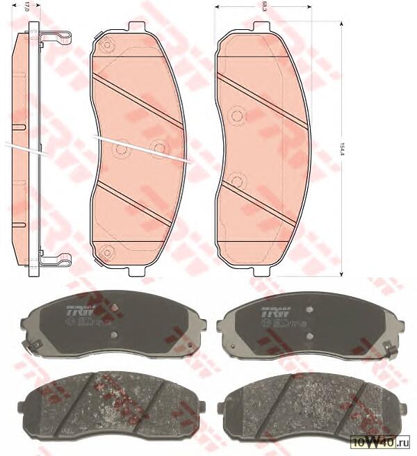 колодки дисковые п.  KIA Carnival 2.5i V6/2.9CRDi/3.5i 03-06