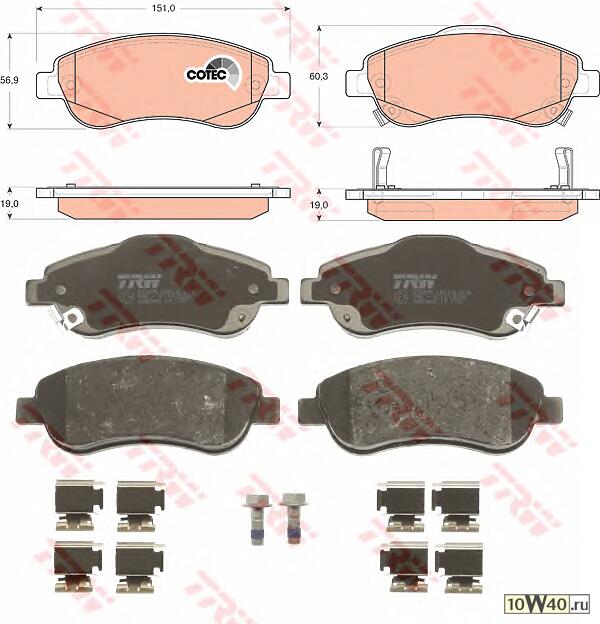 Колодки тормозные дисковые передн HONDA: CR-V III 2.0 i-VTEC/2.2 i-CTDi 06-