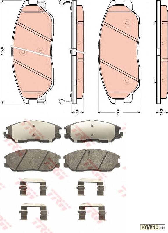 колодки дисковые п.  Hyundai Terracan 2.9CRDi/3.5 01>