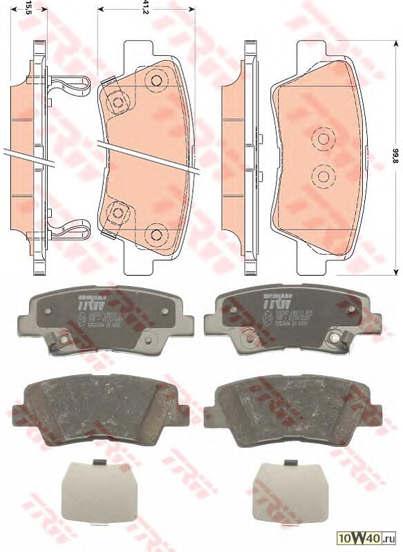 583021RA30 Колодки тормозные задние/ дисковые  Elantra II 10- Grandeur IV V 05- i10 II 13- i3