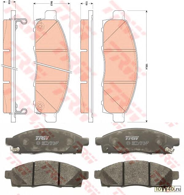 колодки дисковые п.  Nissan NV200 1.6i 16V/1.5DCi 02.10>