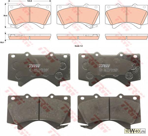 Колодки тормозные дисковые LEXUS: LX 570 07-  TOYOTA: LAND CRUISER 4.5 D V8/4.5 D-4D/4.5 D4-D/4.6 V8/4.6 V8/4.7 V8 07-