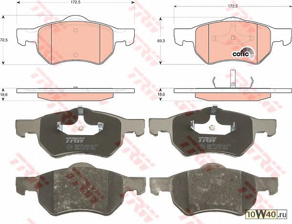 колодки дисковые п. Chrysler Voyager/Grand Voyager, Dodge Caravan all 01>