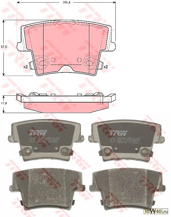 Колодки тормозные дисковые задн CHRYSLER: 300 C 04-, 300 C Touring 04-