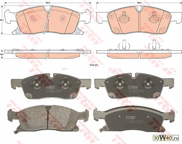 Колодки тормозные дисковые JEEP: GRAND CHEROKEE IV 3.0 CRD V6 4x4/3.6 V6 4x4/3.6 V6 FlexFuel 4x4/5.7 V8 4x4/6.4 SRT8 4x4 10-