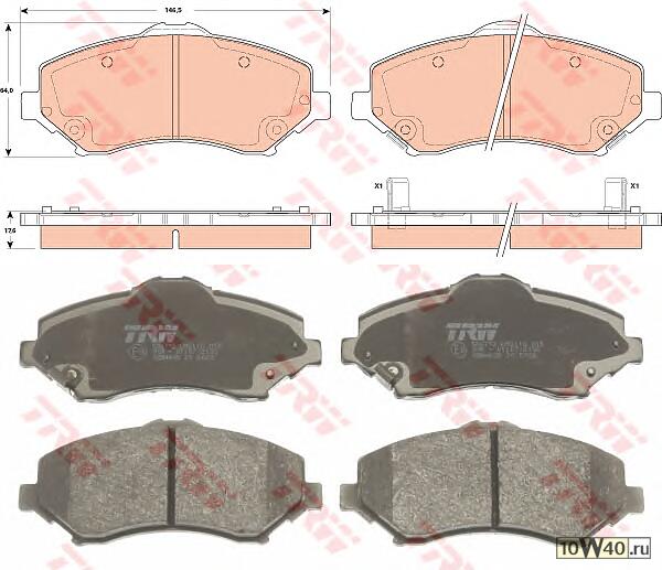 Колодки тормозные дисковые CHRYSLER: GRAND VOYAGER V 2.8 CRD/3.3/3.6/3.8 07-  DODGE: JOURNEY 2.0 CRD/2.4/2.4 ECO+/2.7/2.7 FLEXFUEL/3.5 AWD 08-, NITRO 2.8 CRD/2.8 CRD 4WD/3.7 V6