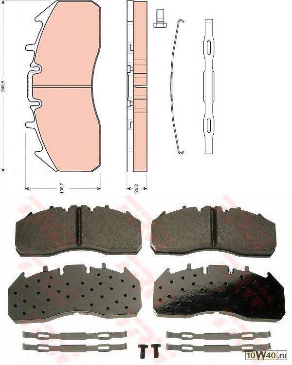 Тормозные колодки  Volvo/RVI(Meritor ElsaELSA 225-3)