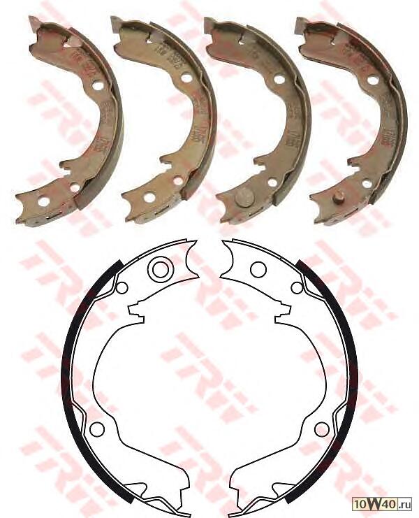Колодки тормозные барабанные задн SUBARU: IMPREZA 94-00, IMPREZA универсал 94-00, LEGACY I 89-94, LEGACY I универсал 89-94, LEGACY II 94-99, LEGACY II универсал 94-98