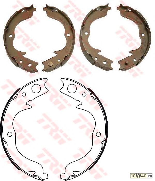 колодки барабанные ручника  Mitsubishi Outlander, Citroen C-Crosser 07>