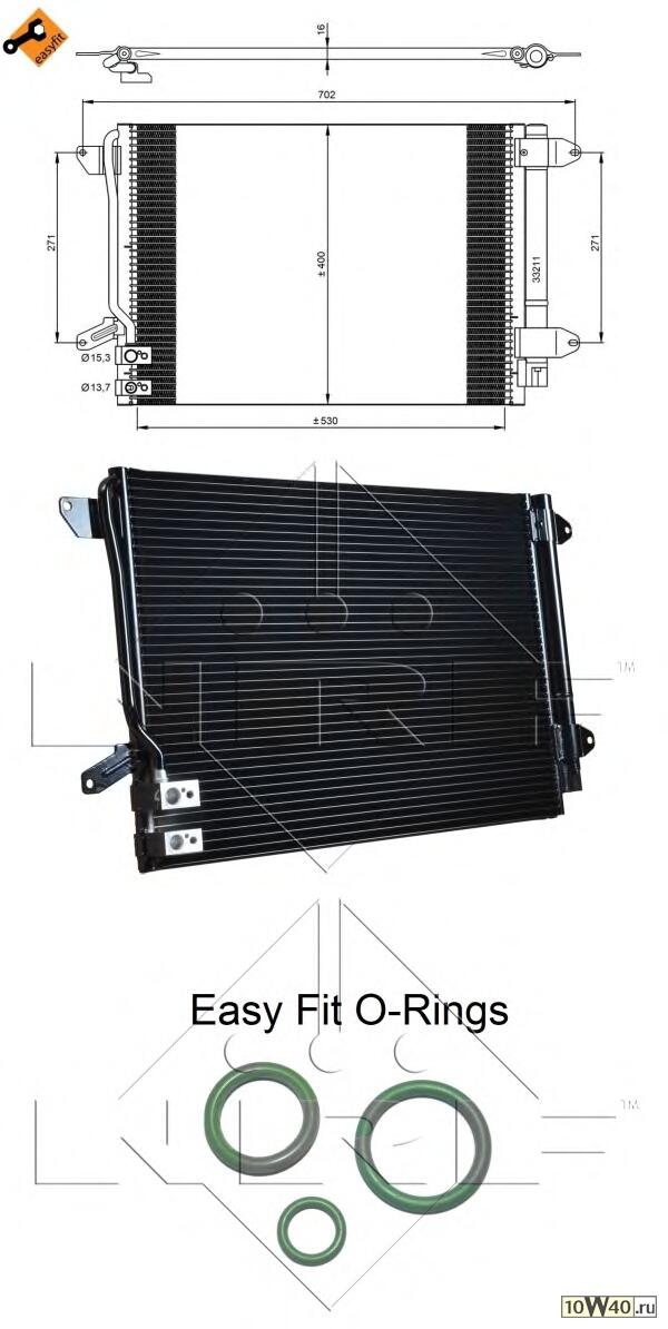 радиатор кондиционера volkswagen jetta 10-
