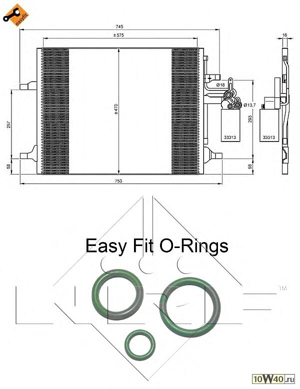 радиатор кондиционера volvo xc60 2.0d 09-