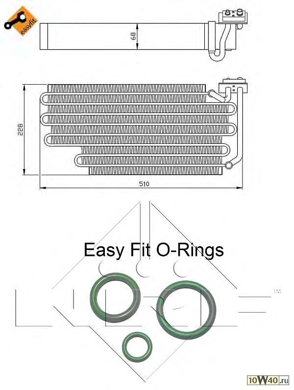 испаритель кондиционера alumin / alumin 510x228x68, с упл.кольц.\ scania p / r-series 09.04>