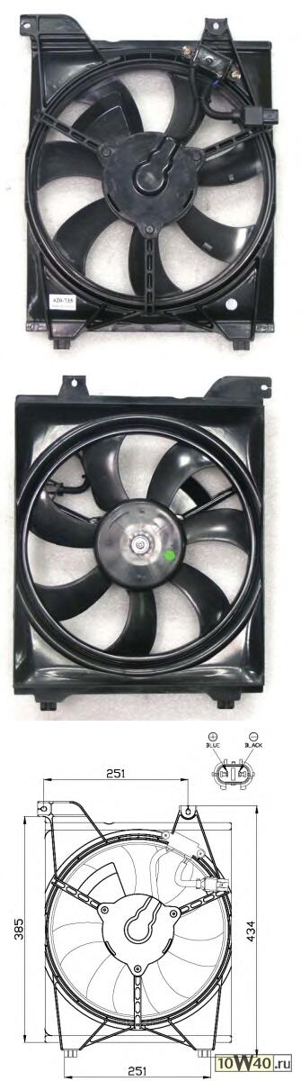 крыльчатка с эл.мотором  rio II (jb) 1.6 2005