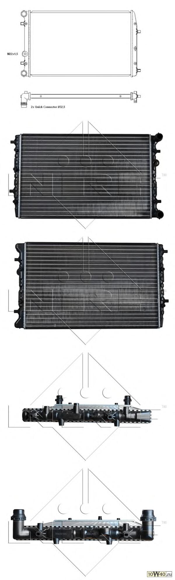 радиатор системы охлаждения мкпп\ skoda fabia 1.0i / 1.4i / 1.9sdi / 1.9tdi 02>