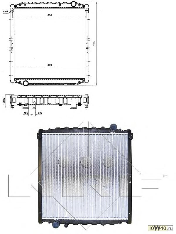 радиатор системы охлаждения с рамкой, 590x615x58mm\ man l 2000 (93>) дв.d0824