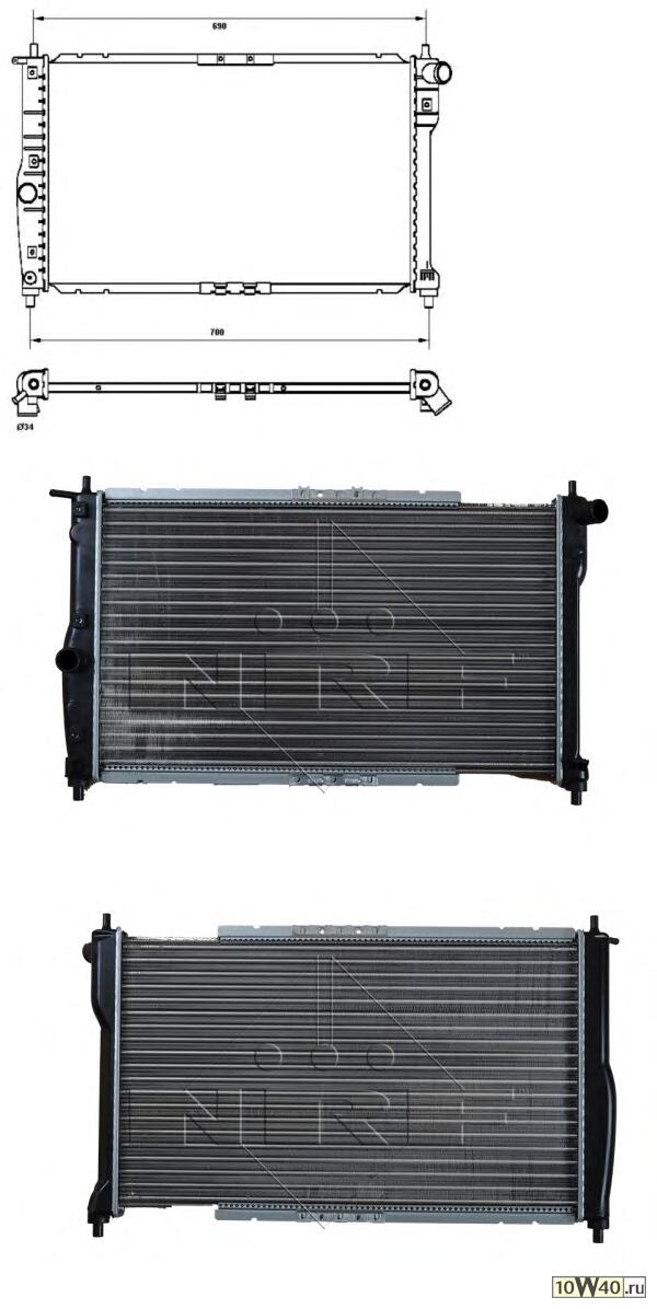 радиатор охлаждения двигателя daewoo lanos 1.3 97-