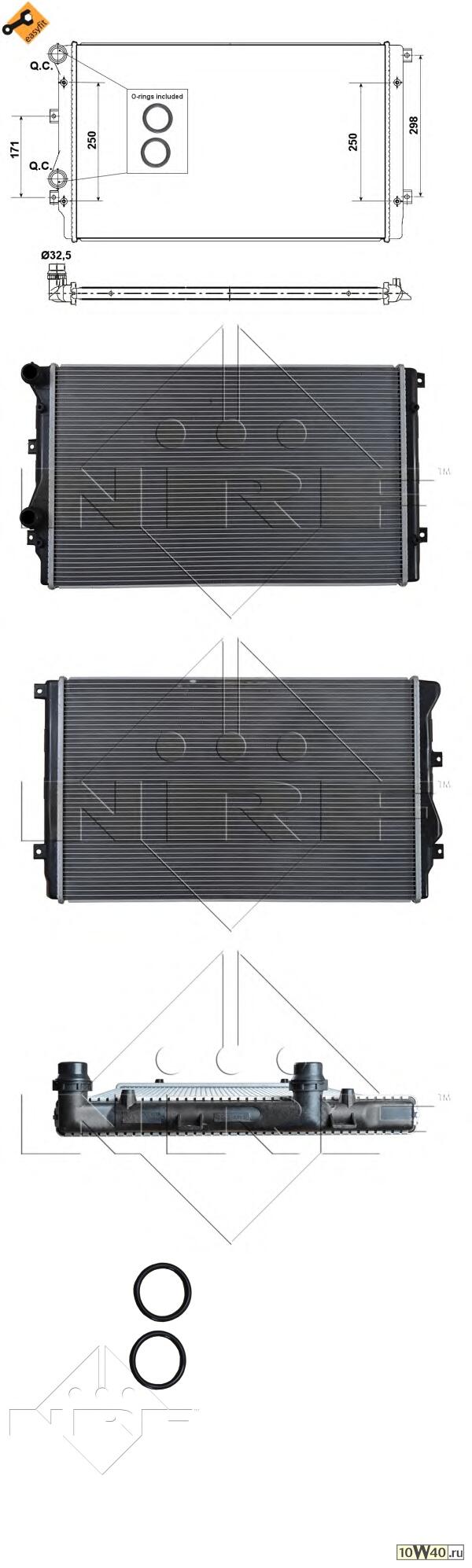 радиатор охлаждения двигателя VW golf 1.9d 04-