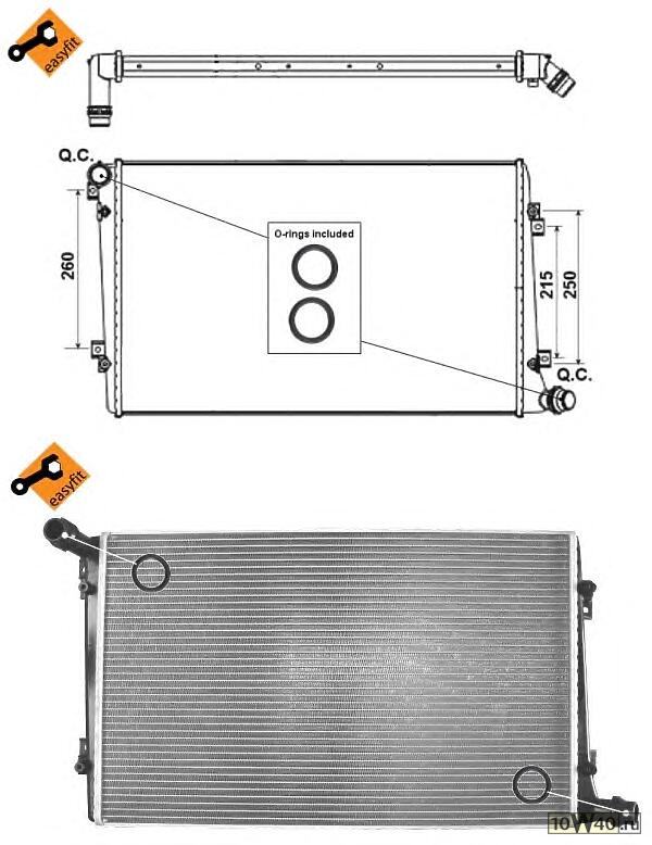 радиатор охлаждения двигателя VW golf 1.9d 04-