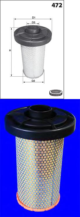 фильтр воздушный  Fiat Ducato, Peugeot J5, Citroen C25 2.5D/TD <94