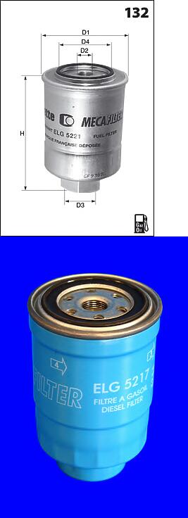 фильтр топливный  Nissan Sunny/Primera/Almera 2.0D/2.2D/Di/DCi 90>