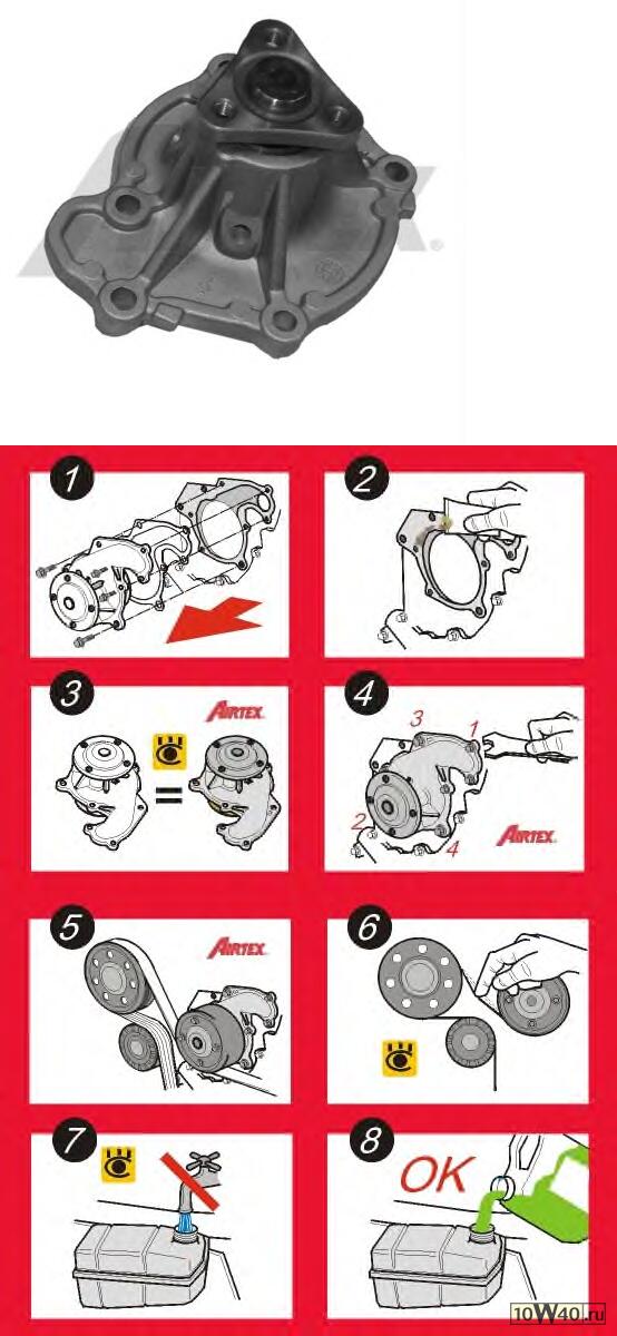 помпа водяная nissan micra 1.0-1.3