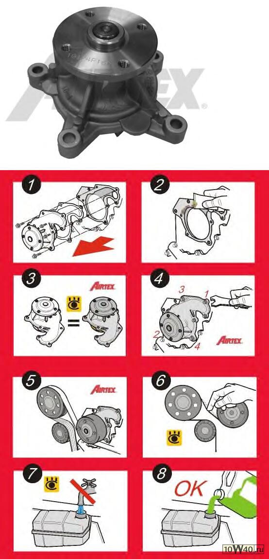 помпа водяная  ceed /  i20 / i30 25100-2b000
