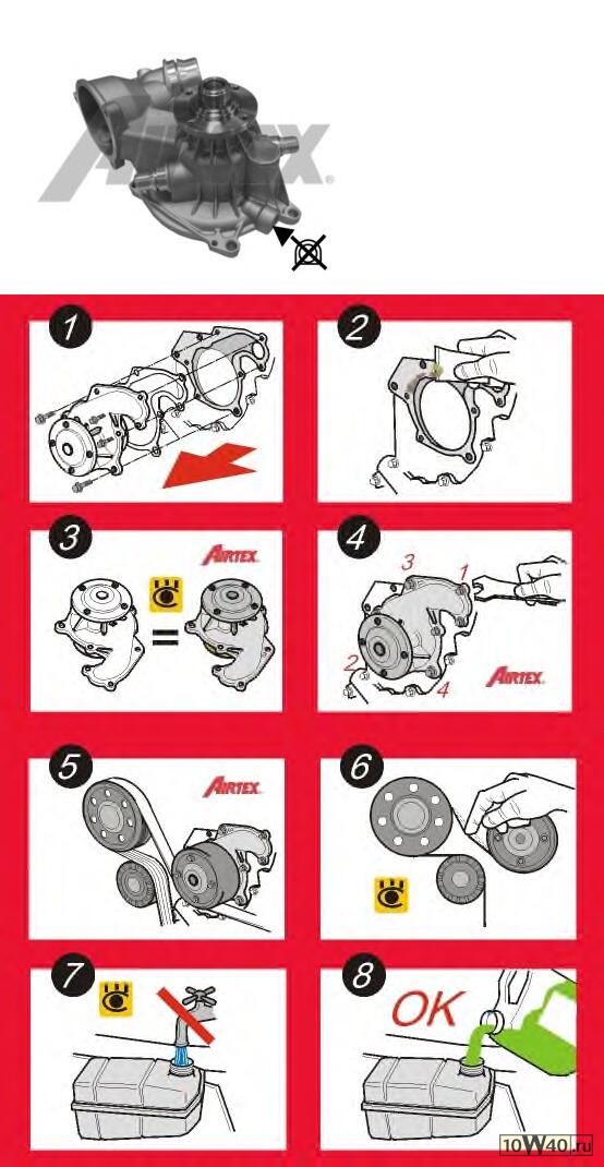 помпа водяная bmw x5 4 4 / 4 8 / 5-series 545 / 6-series 645