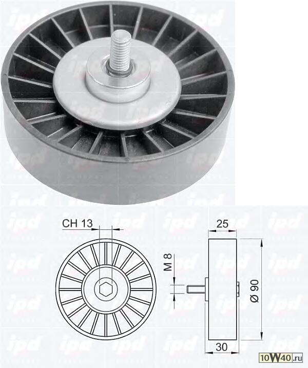 ролик обводной с кондиционером\ ar 156, fiat marea, lancia lybra 2.4jtd 96>