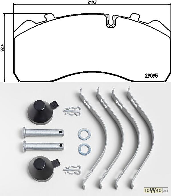 колодки дисковые 29095 с р / к \bpw, man m 2000 l 95>, mb, saf