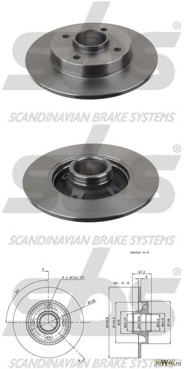 диск тормозной задний  Citroen C4 1.4-2.0HDi 04>