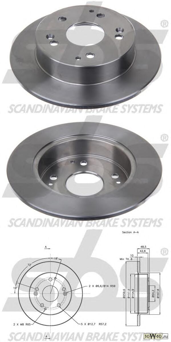 диск тормозной задний  Honda Civic 2.0 Type-R 01>