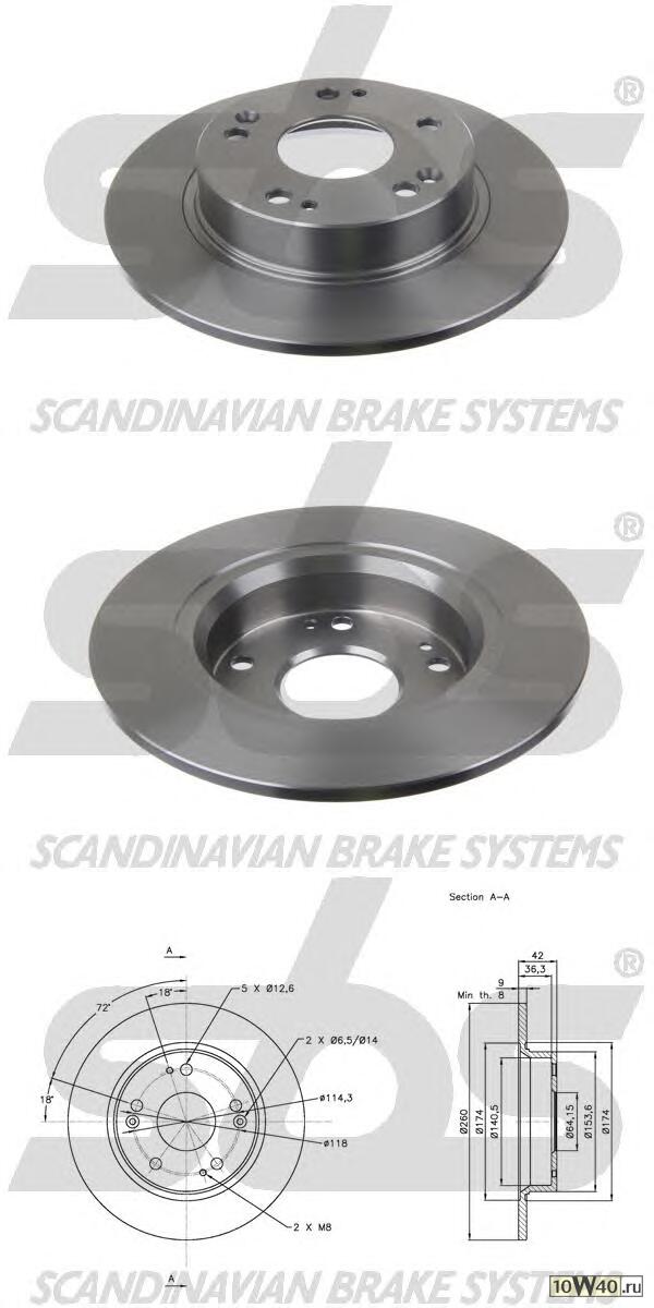 диск тормозной задний  Honda Civic VII 1.3/1.4/1.8/2.2CTDi 06>