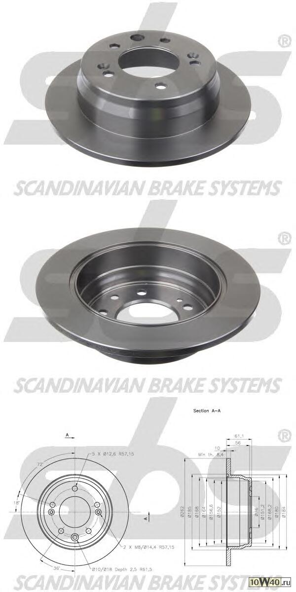 Код оригинала: 584111H300 / 584111H100
, <BR>диск торм. зад.  Kia Ceed, Hyundai i30 1.4-2.0/1.6 CRDi 06>