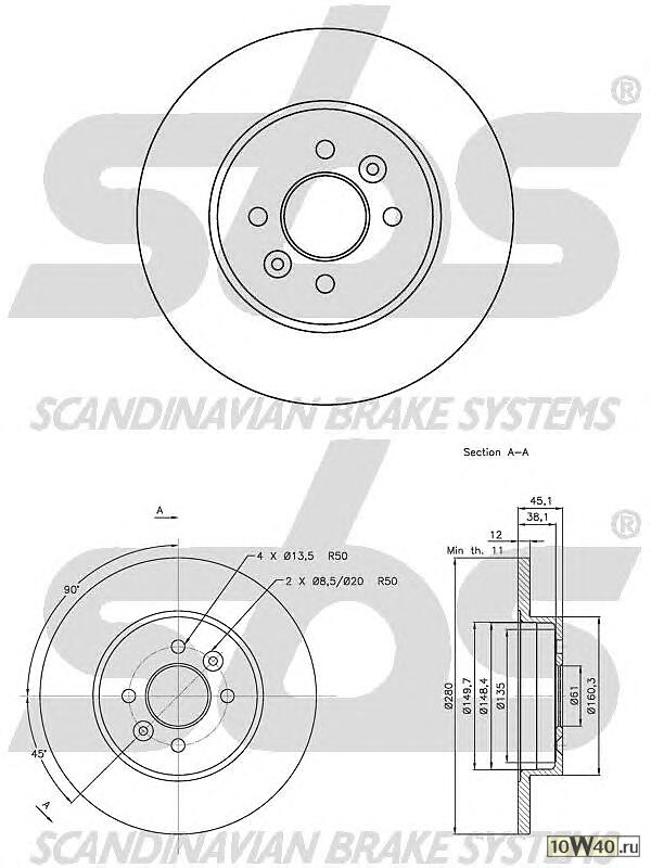 диск тормозной задний  Renault Kangoo 1.6/1.5dCi-1.9dCi 00>