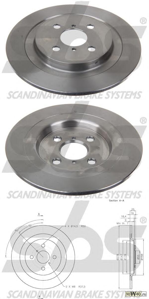 Код оригинала: 424310D060 / 424310D120, <BR>диск торм. зад.  Toyota Yaris 1.0/1.3 06>