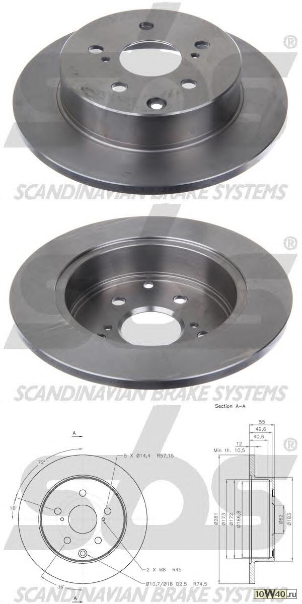 Код оригинала: 4243142060, <BR>диск торм. зад.  Toyota RAV4 2.0/2.2D 06>