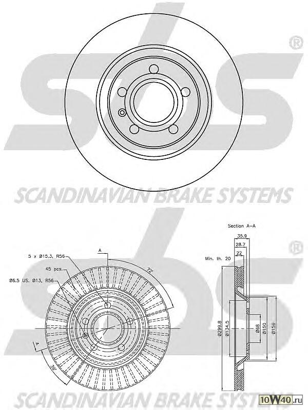 диск тормозной задний\ audi a4 1.8t / 2.0 04>