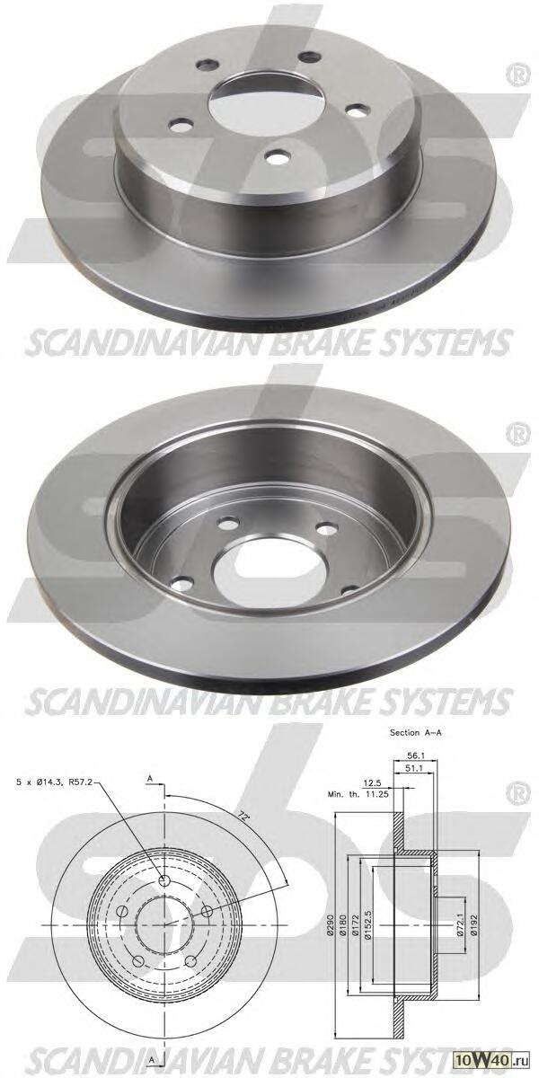 диск тормозной задний  Chrysler Voyager 2.4/3.3/3.8/2.5D 00>