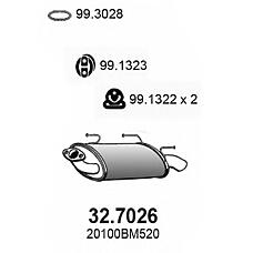 ASSO 32.7026 (201005M710 / 20100BM520) глушитель (задняя часть)