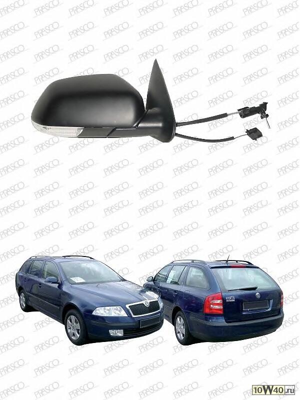 Зеркало в сборе механическое правое-грунтованное / SKODA Octavia-II 04~08
