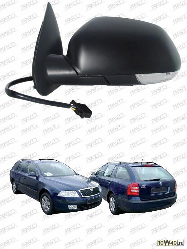 Зеркало в сборе с электроприводом левое / SKODA Octavia-II 04/04~
