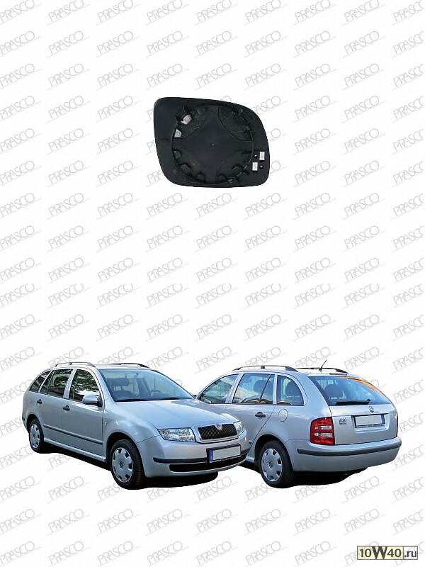 стекло зеркала левое с кроншт. асфер.\ skoda fabia 1.2-2.0i / 1.9tdi 99-08