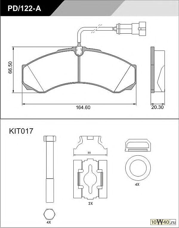 КОМПЛЕКТ ДИСКОВЫХ КОЛОДОК 165X66X20, 20.3 MM, BREM