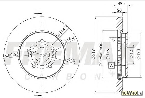 диск тормозной передний\ lexus rx 3.0-4.0, toyota harrier 2.4-3.5i 03>